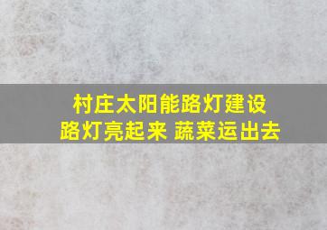 村庄太阳能路灯建设 路灯亮起来 蔬菜运出去